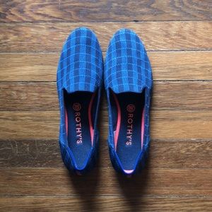 Rothy’s Indigo Gingham loafers sz 10.5